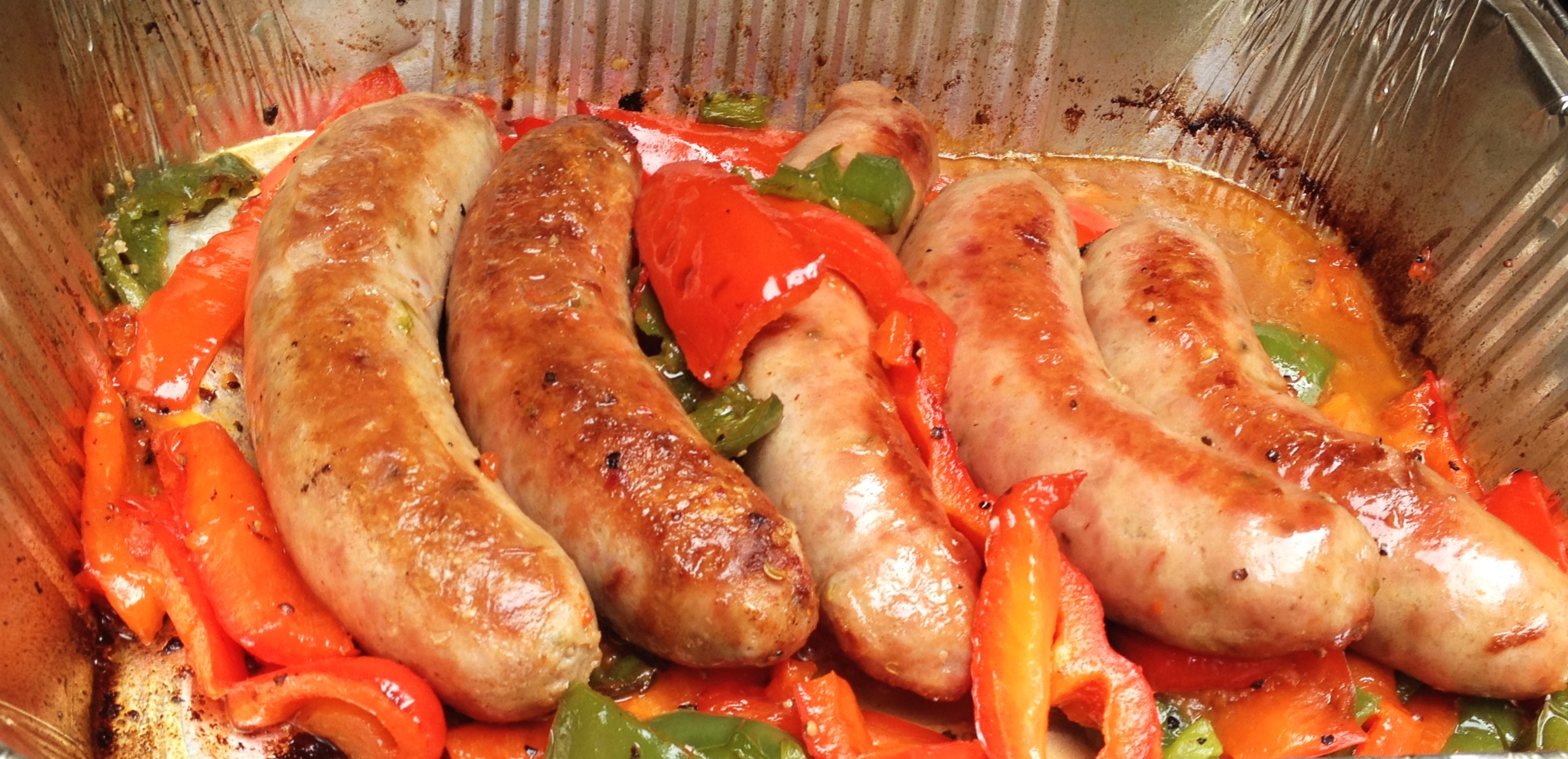 Grilled Peppers and Italian Sausage